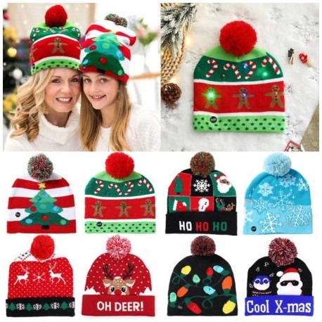 Gorro de navidad con luz led