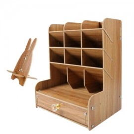 ORGANIZADOR DE MADERA CON PORTACELULAR